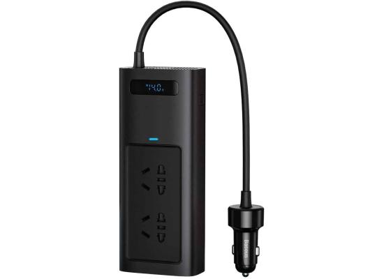 Baseus Car Inverter DC 12V to AC 220V 150W Auto Converter Type-C USB Fast Charging Charger EU Socket Car Inverter Power Adapter CN/EU Plug - Black